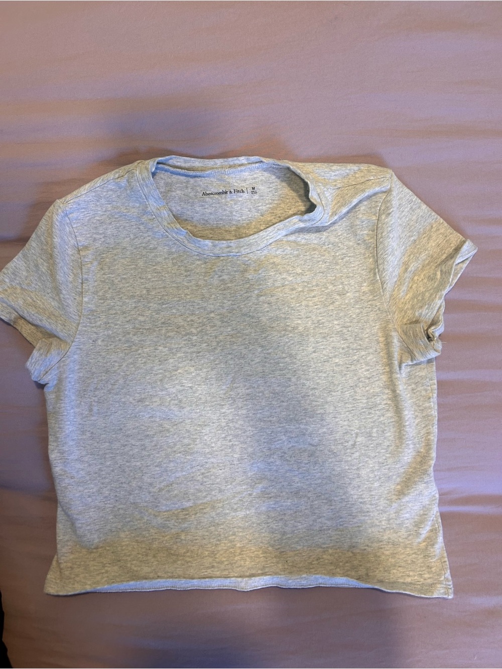 Abercrombie & Fitch Heather Gray Short Sleeve Crew Tee